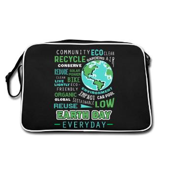 Earth Day Everyday - Retro Bag - black/white - Back