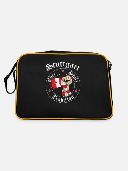 Stuttgart Ehre Stolz Tradition No II - Retro Tasche - Schwarz/Gold - Hinten