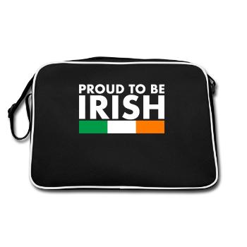 Fier d’être irlandais Drapeau irlandais - Sac Retro - noir/blanc - Dos