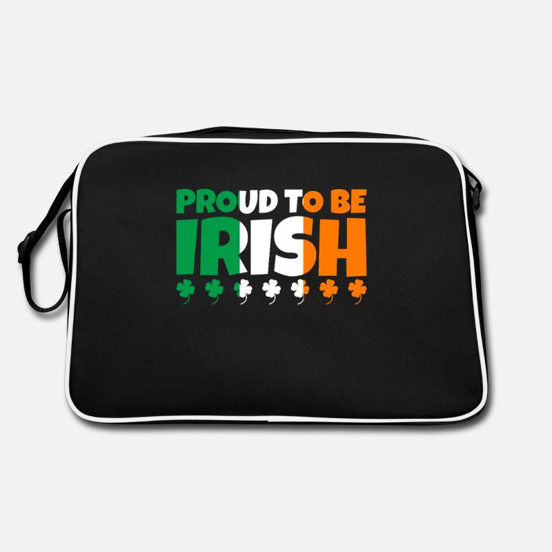 Proud To Be Irish Ireland Irish Flag Shamrock Retro Bag