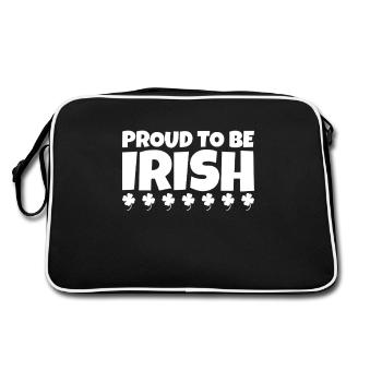 Proud To Be Irish Ireland Irish Shamrock - Retro Bag - black/white - Back