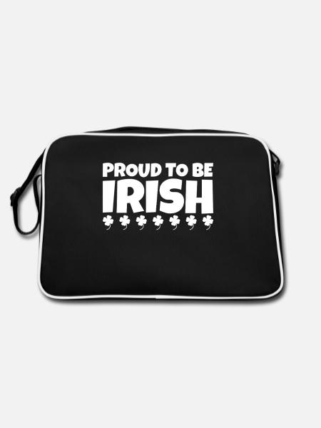Fier d’être irlandais Irlande Irish Shamrock - Sac Retro - noir/blanc - Dos