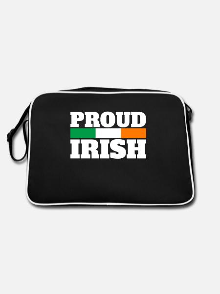 Proud Irish Ireland Irish Flag Proud Irishman - Retro Bag - black/white - Back