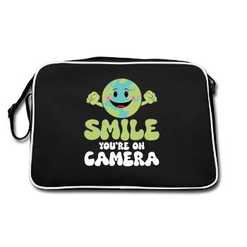 Sourire Vous êtes Sur La Caméra Planète Environnement Terre - Sac Retro - noir/blanc - Dos