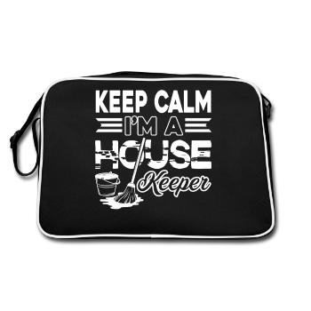 Housekeeper Keep Calm I am A Housekeeper - Retro Bag - black/white - Back