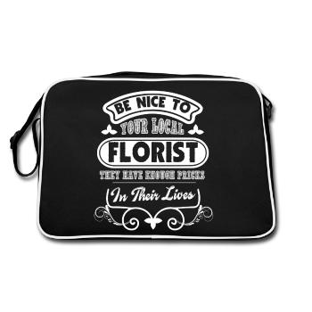 Florist Be Nice To Florist - Retro Bag - black/white - Back