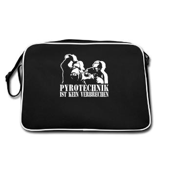 5 Pyrotechnik ist kein Verbrechen – Ultra Style - Retro Tasche - Schwarz/Weiß - Hinten