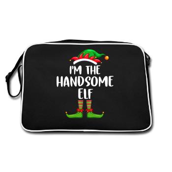 Je suis le beau elfe chemise assortie famille - Sac Retro - noir/blanc - Dos