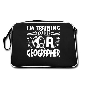 Geographer Training To Be A Geographer - Retro Bag - black/white - Back