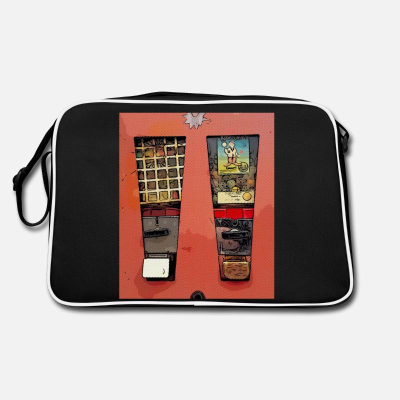 Retro Kaugummiautomat im Comic Look - Retro Tasche - Schwarz/Weiß