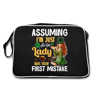 Assuming I m Just An Old Lady Was your First Mista - Retro Bag - black/white - Back