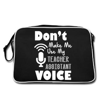 Teacher Assistant Teacher Assistant Voice - Retro Bag - black/white - Back