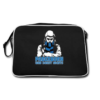 Paderborn und sonst nichts - Retro Tasche - Schwarz/Weiß - Hinten