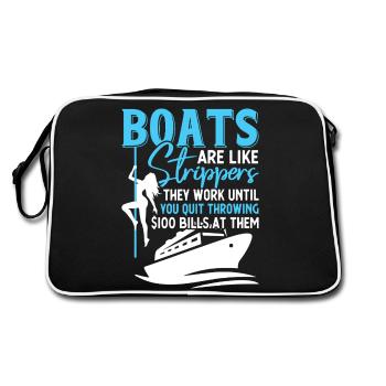 Bateau humoristique et divertissement Motif de slogan - Sac Retro - noir/blanc - Dos