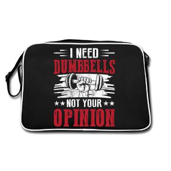 Je n’ai pas besoin d’haltères ton avis - Sac Retro - noir/blanc - Dos