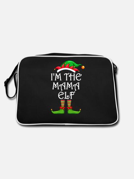 I'm The Mama Elf Shirt Matching Family Christmas - Retro Bag - black/white - Back
