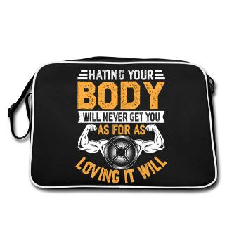Aimez votre corps Fitness Motivation - Sac Retro - noir/blanc - Dos