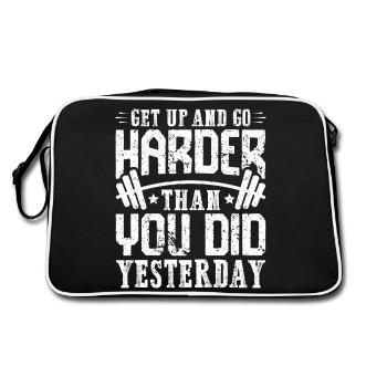 Entraînez-vous plus fort qu’hier - Sac Retro - noir/blanc - Dos