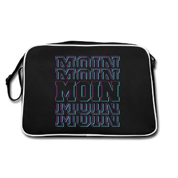 T-Shirt MARRON | Œuvres d’art Glitch | Allemand du Nord - Sac Retro - noir/blanc - Dos