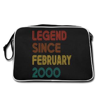 Legende Seit Februar 2000 Herren Damen Jahrgang 2000 - Retro Tasche - Schwarz/Weiß - Hinten