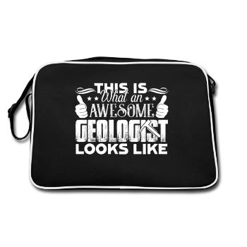 Geologist Awesome Geologist Looks Like - Retro Bag - black/white - Back