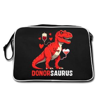 Donorsaurus - Drôle de donneur de sang Dinosaure Desi - Sac Retro - noir/blanc - Dos
