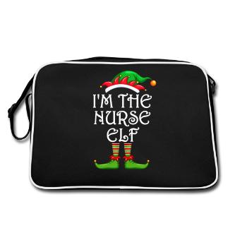 Je suis l’infirmière elfe chemise assortie Noël en famille - Sac Retro - noir/blanc - Dos