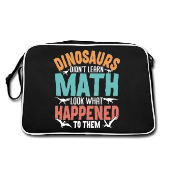 Lustiges Mathe-Dinosaurier-Design für Lehrer - Retro Tasche - Schwarz/Weiß - Hinten