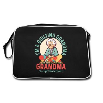 I'm A Quilting Grandma Quilter Sewing - Retro Tasche - Schwarz/Weiß - Hinten