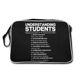 Understanding Students - the ultimate Studentguide - Retro Tasche - Schwarz/Weiß - Hinten