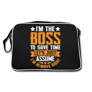 J’ai toujours raison – je gagne du temps - Sac Retro - noir/blanc - Dos