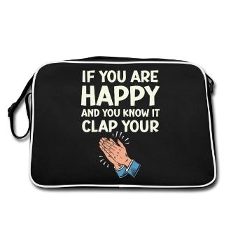 If You Are Happy and You Know It Clap Your Hands - Retro Bag - black/white - Back