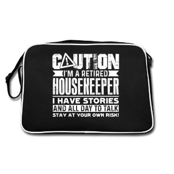 Housekeeper Retired Housekeeper Caution - Retro Bag - black/white - Back
