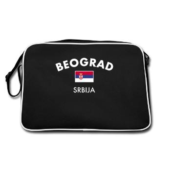 Belgrade Belgrade Serbie Serbie Drapeau - Sac Retro - noir/blanc - Dos