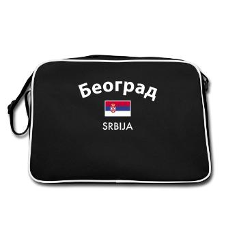 Belgrade Belgrade Serbie Serbie Drapeau - Sac Retro - noir/blanc - Dos