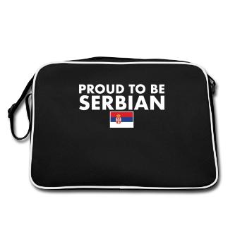 Fier d’être serbe Serbie Drapeau serbe Serbie - Sac Retro - noir/blanc - Dos