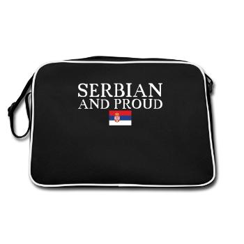 Serbe Et Fier Serbie Drapeau Serbe Serbe - Sac Retro - noir/blanc - Dos