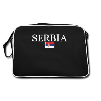 Serbie Serbie Drapeau serbe Fier Serbe - Sac Retro - noir/blanc - Dos