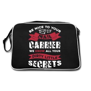 Mail Carrier Be Nice To Your Mail Carrier - Retro Bag - black/white - Back