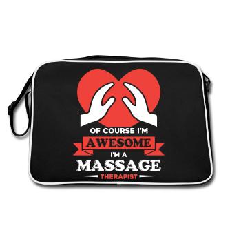 Massage Therapist Awesome Massage Therapist - Retro Bag - black/white - Back
