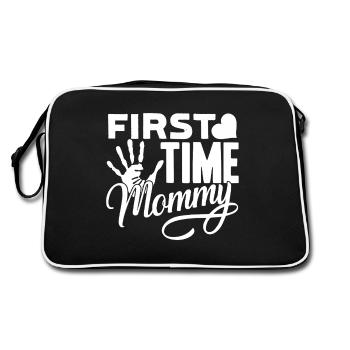 Mother's Day First Time Mommy - Retro Bag - black/white - Back