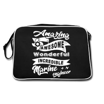 Marine Engineer Amazing Marine Engineer - Retro Bag - black/white - Back