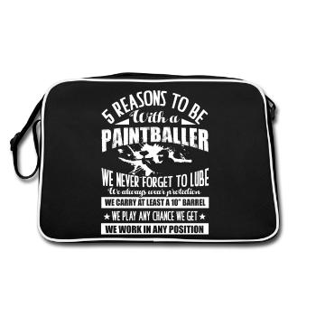 Paintballer 5 Reasons To Be With A Paintballer - Retro Bag - black/white - Back