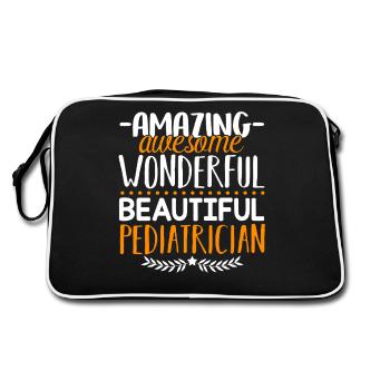 Pediatrician Amazing Pediatrician - Retro Bag - black/white - Back