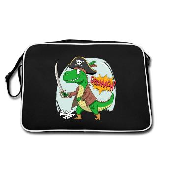 Carnaval Anniversaire Pirate Dinosaure Chapeau Pirate - Sac Retro - noir/blanc - Dos