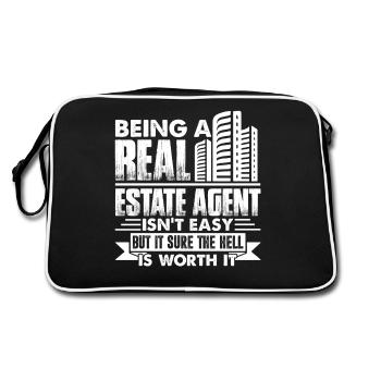 Real Estate Agent Being A Real Estate Agent - Retro Bag - black/white - Back