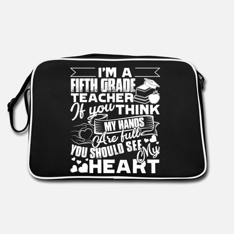 5th Grade Teacher Full Heart Retro Bag