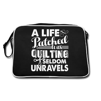 Quilting A Life Patched With Quilting - Retro Bag - black/white - Back