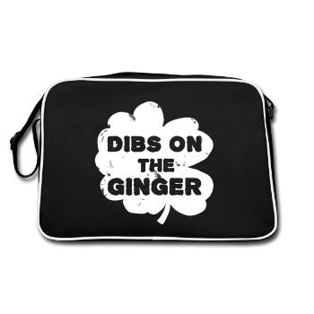 Vintage Dibs On The Ginger Lustigesirisches clover - Retro Tasche - Schwarz/Weiß - Hinten