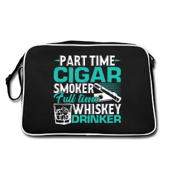Cigar Smoking Part Time Cigar Smoker - Retro Bag - black/white - Back
